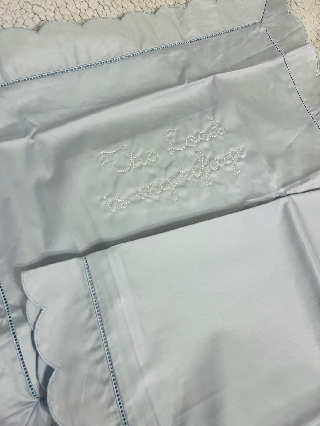 Customer photo review of Scalloped Starlight Toddler Pillow - Blue