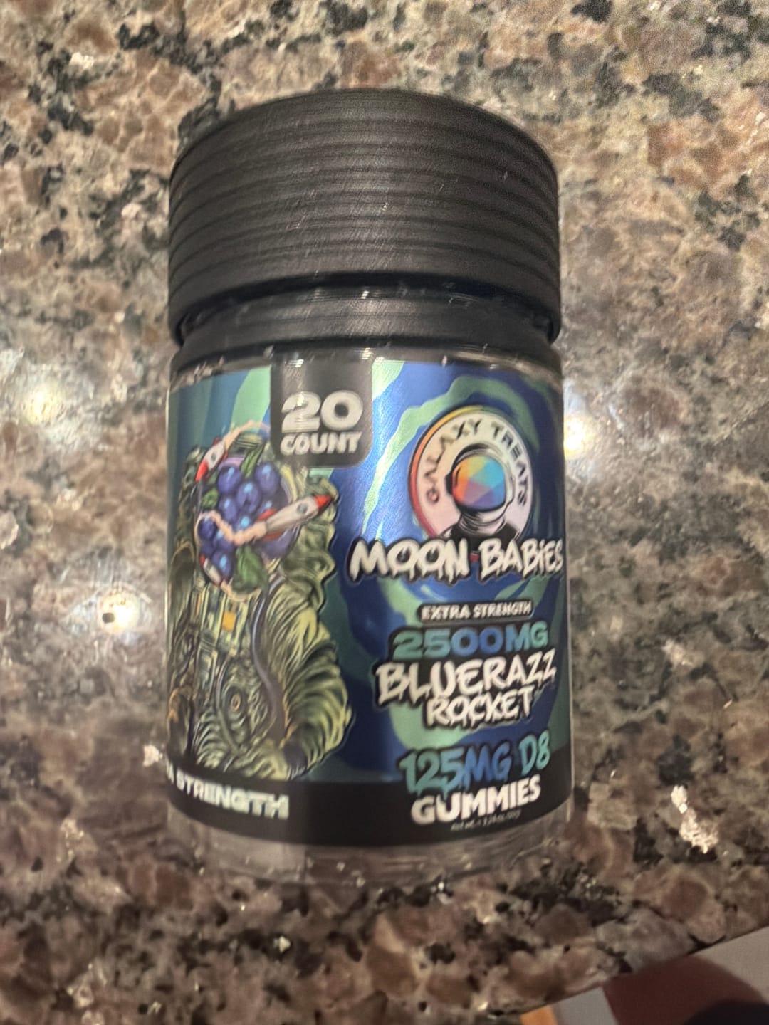 Customer photo review of Bluerazz Rocket D8 Extra Strength Gummies