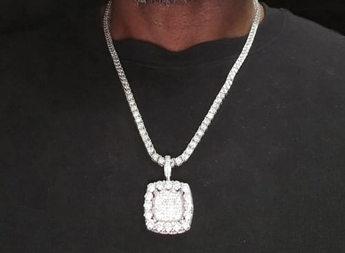 Customer photo review of 3.50 CARAT CERTIFIED LAB GROWN DIAMONDS STERLING SILVER 1.50 INCHES PENDANT