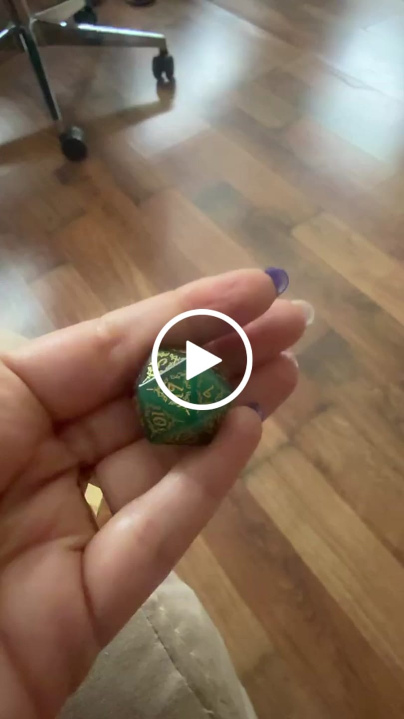 Customer video review of Custom Anniversary D20 Dice – Personalized D&D Gift