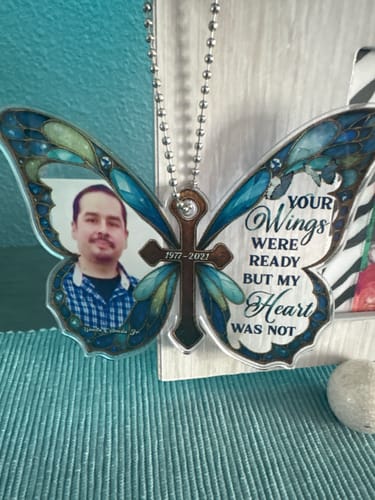 Customer photo review of I Am Always With You - Personalized Custom Car Plastic Hanging Ornament CO25