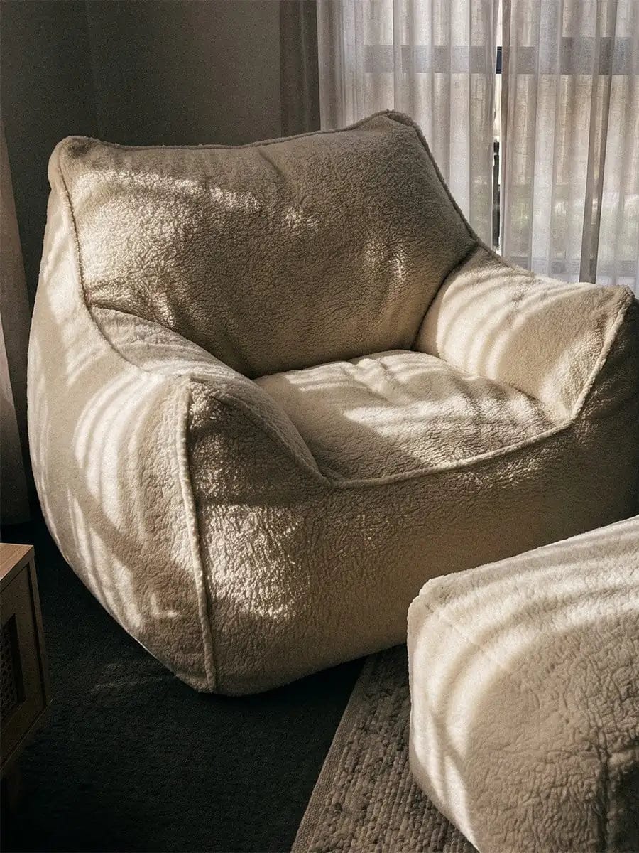 Customer photo review of DODO LOUNGE CHAIR - TEDDY FLEECE BEIGE