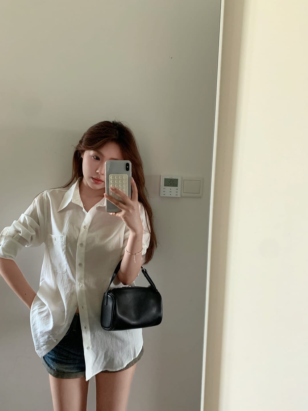 Customer photo review of IAMXIAA Lightweight Relaxed Button Up Shirt
