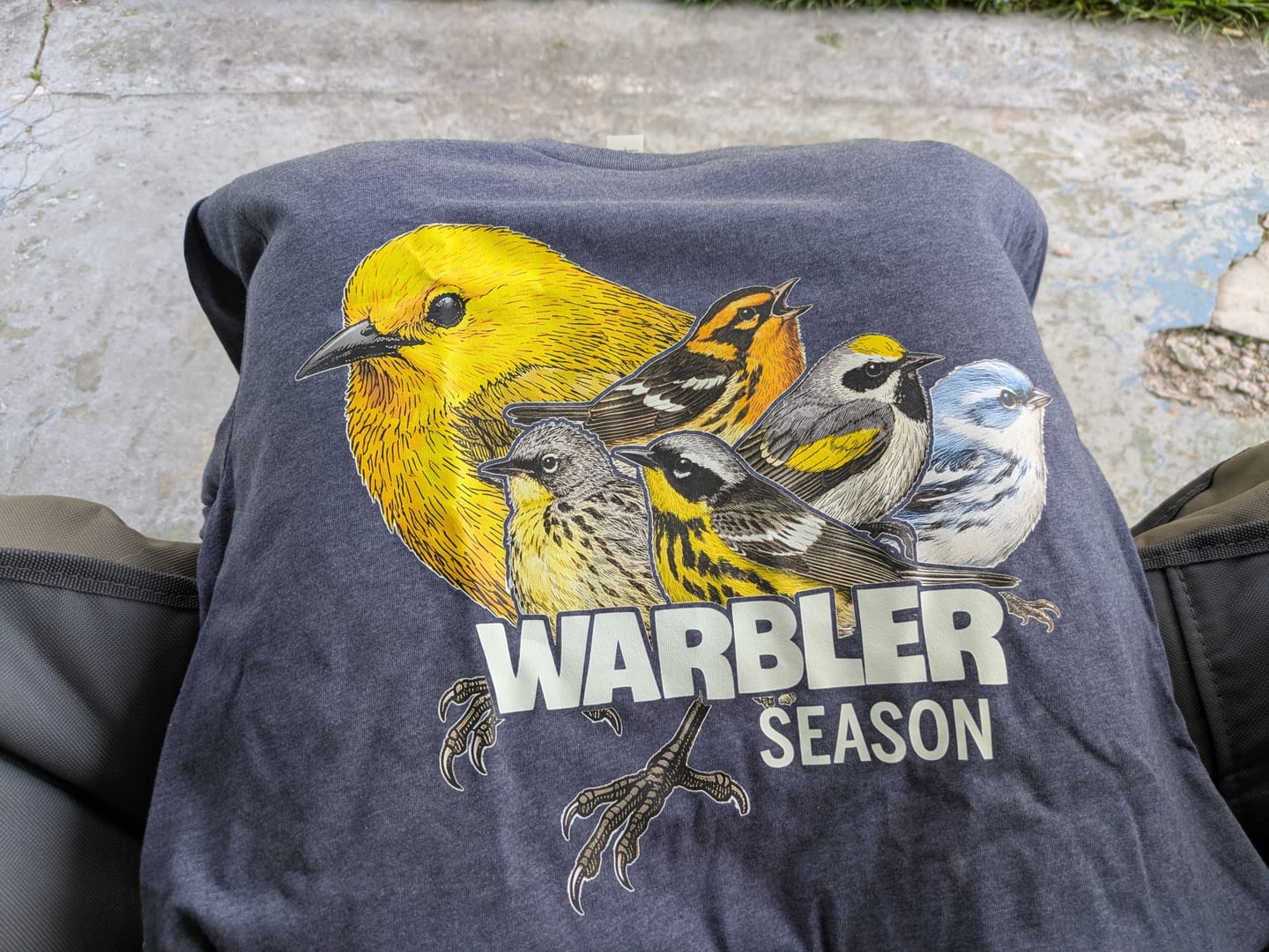 Customer photo review of Warbler Season Coming T-shirt