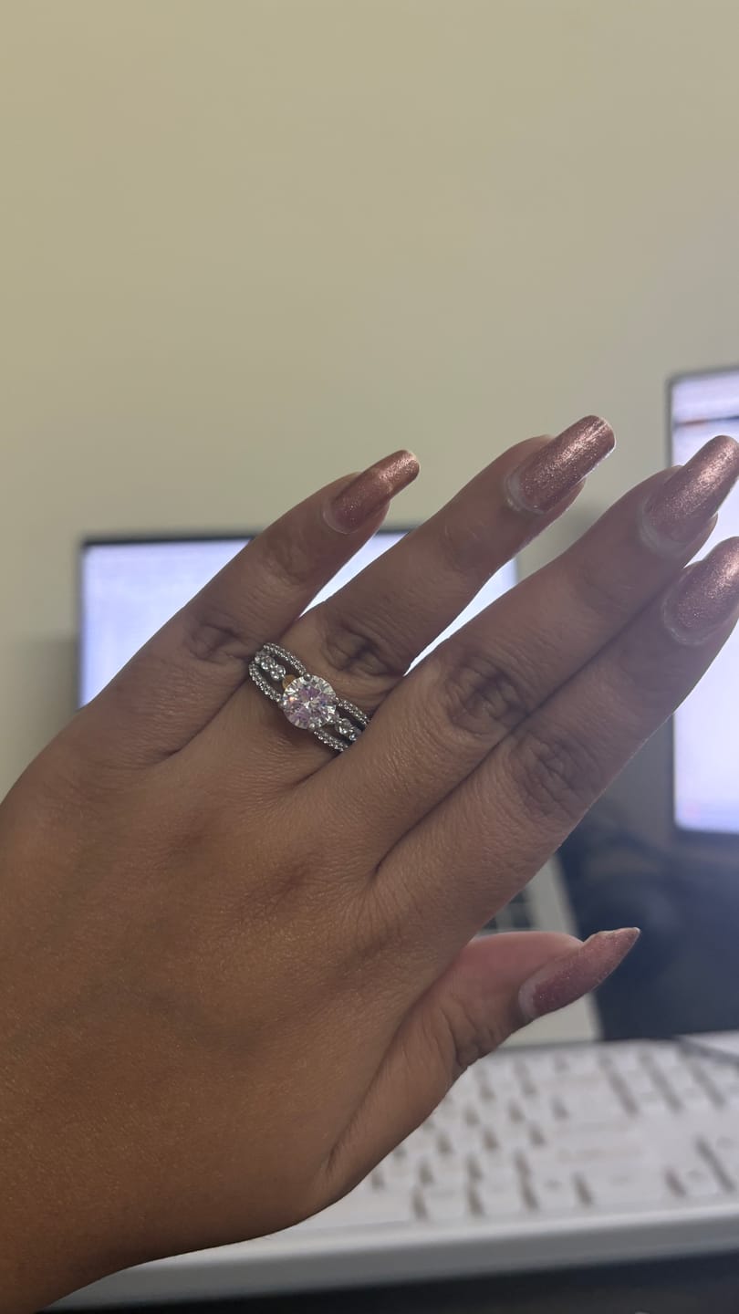 Customer photo review of 2Ct Maeve Elegant Silver Solitaire Ring