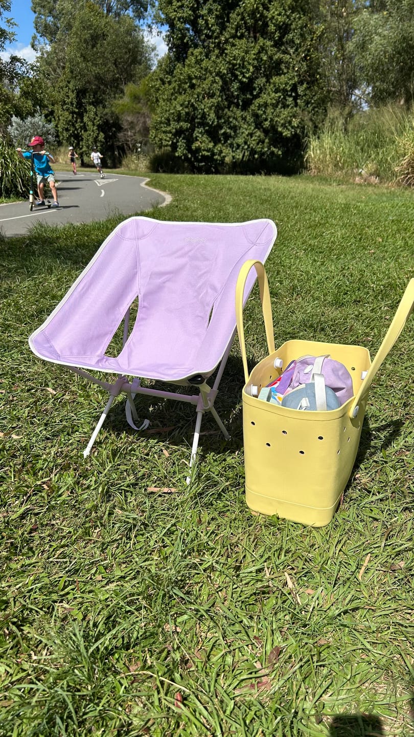 Customer photo review of Maxi Tribe Bag in Beach Butter