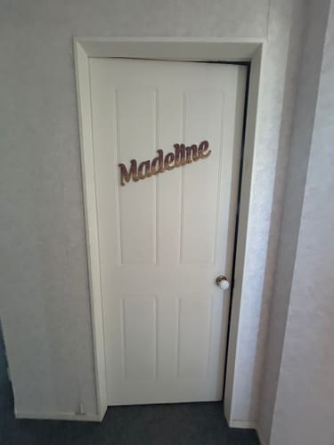Customer photo review of Wall Name Plaque Free Personalisation Nude