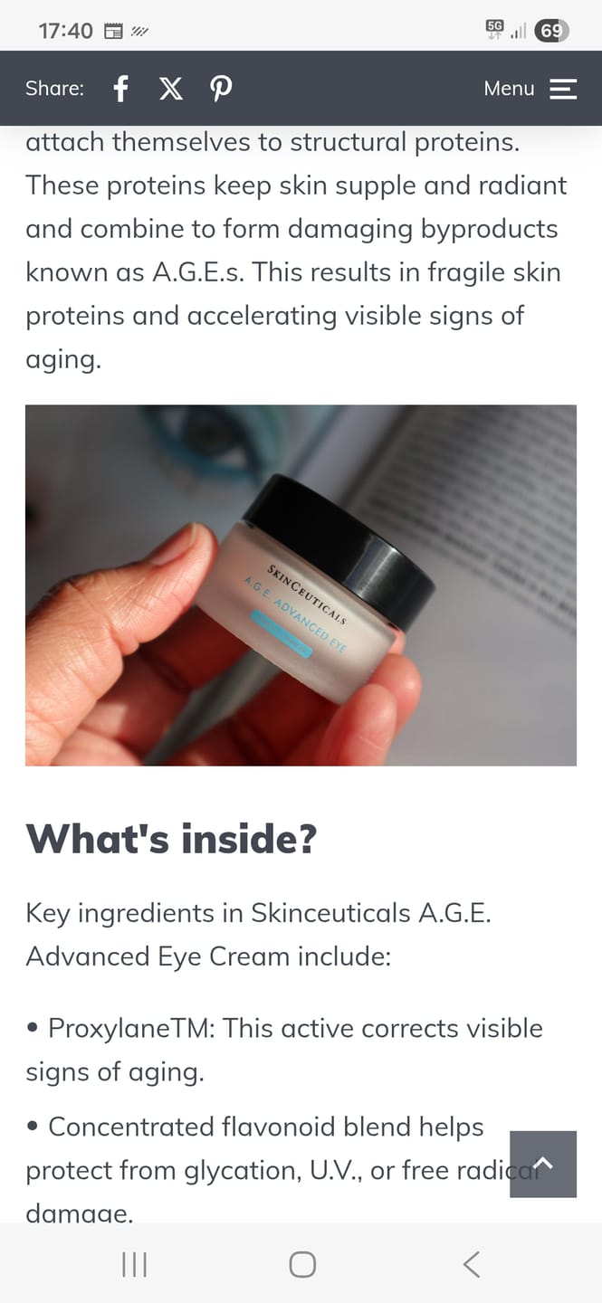 Customer photo review of SKINCEUTICALS A.G.E. Advanced Eye For Dark Circles (15ml)