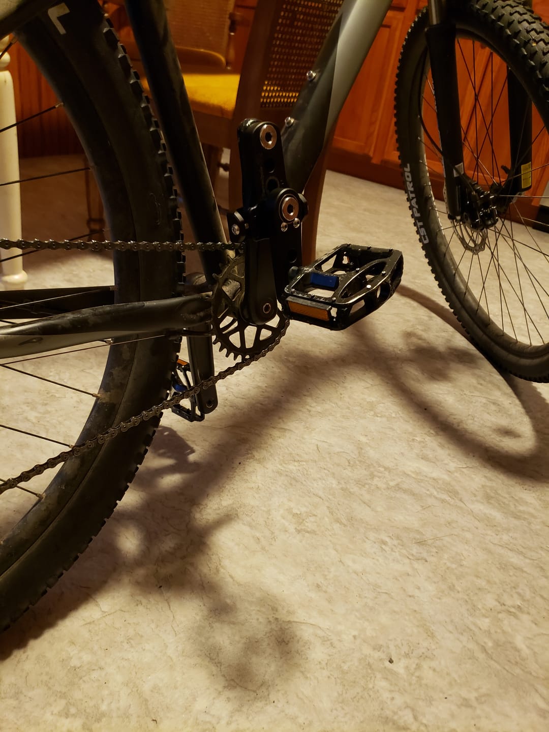 Customer photo review of Easy Knees Pedal Swing and Crank Shortener Kit (One Side)