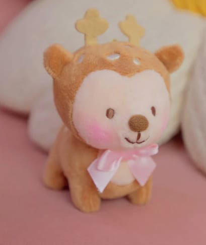 Customer photo review of Cinnamon the Deer Plush Keychain | Pink Coquette Kawaii Cottagecore Bag Charm