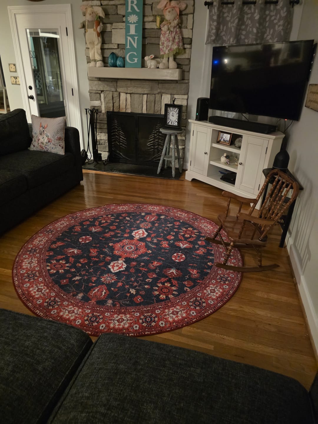 Customer photo review of Ramage Indigo Washable Rug