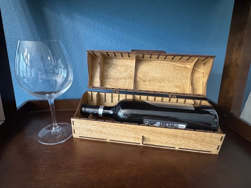 Customer photo review of Wine bottle gift box 6 bundle laser cut svg file