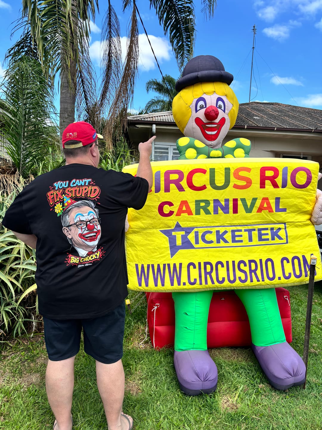 Customer photo review of Big Chocky: Clown Show Tee