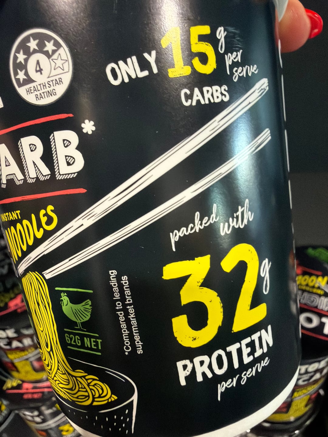 Customer photo review of Qetoe Low Carb High Protein Instant Cup Noodle - COMBO 12 PACK