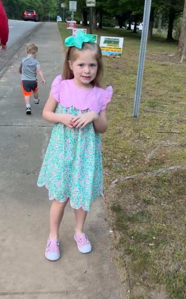 Customer photo review of Floral Wonderland Turquoise Amelia Dress
