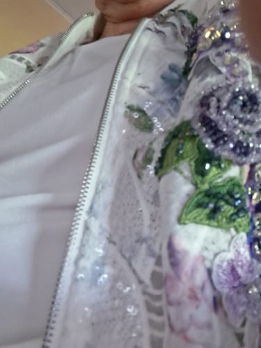 Customer photo review of Floral Embroidery Lace Cutout Jacket