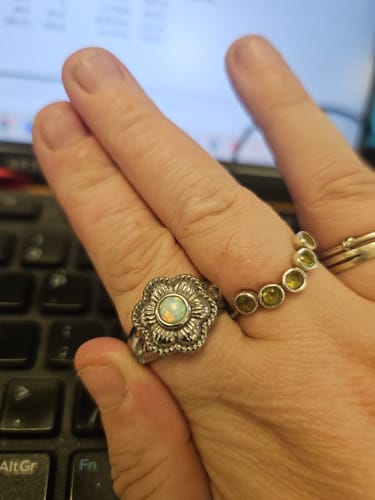 Customer photo review of In Bloom Flower Ring Silver