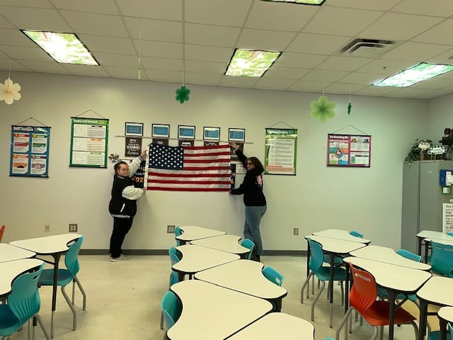 Customer photo review of Classroom Initiative 3' x 5 ' American Flag