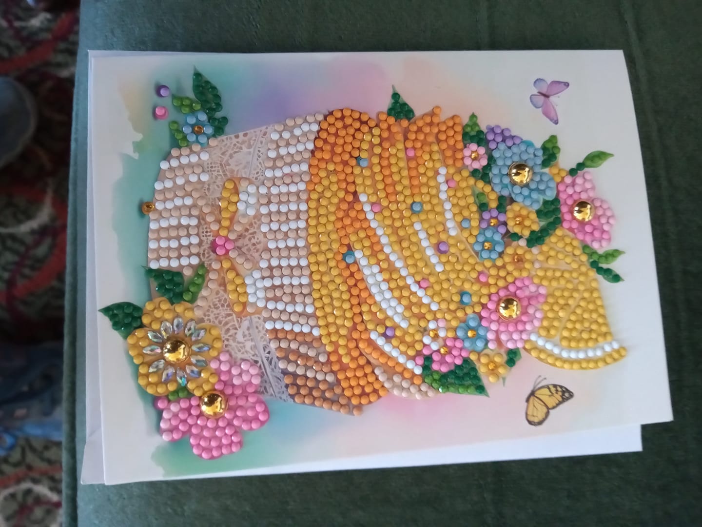 Customer photo review of Lemon Cupcake Crystal Art Card Kit 12.6cm x 17.5cm