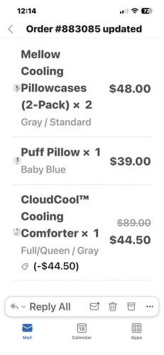 Customer photo review of Mellow CloudAlign™ Pillow