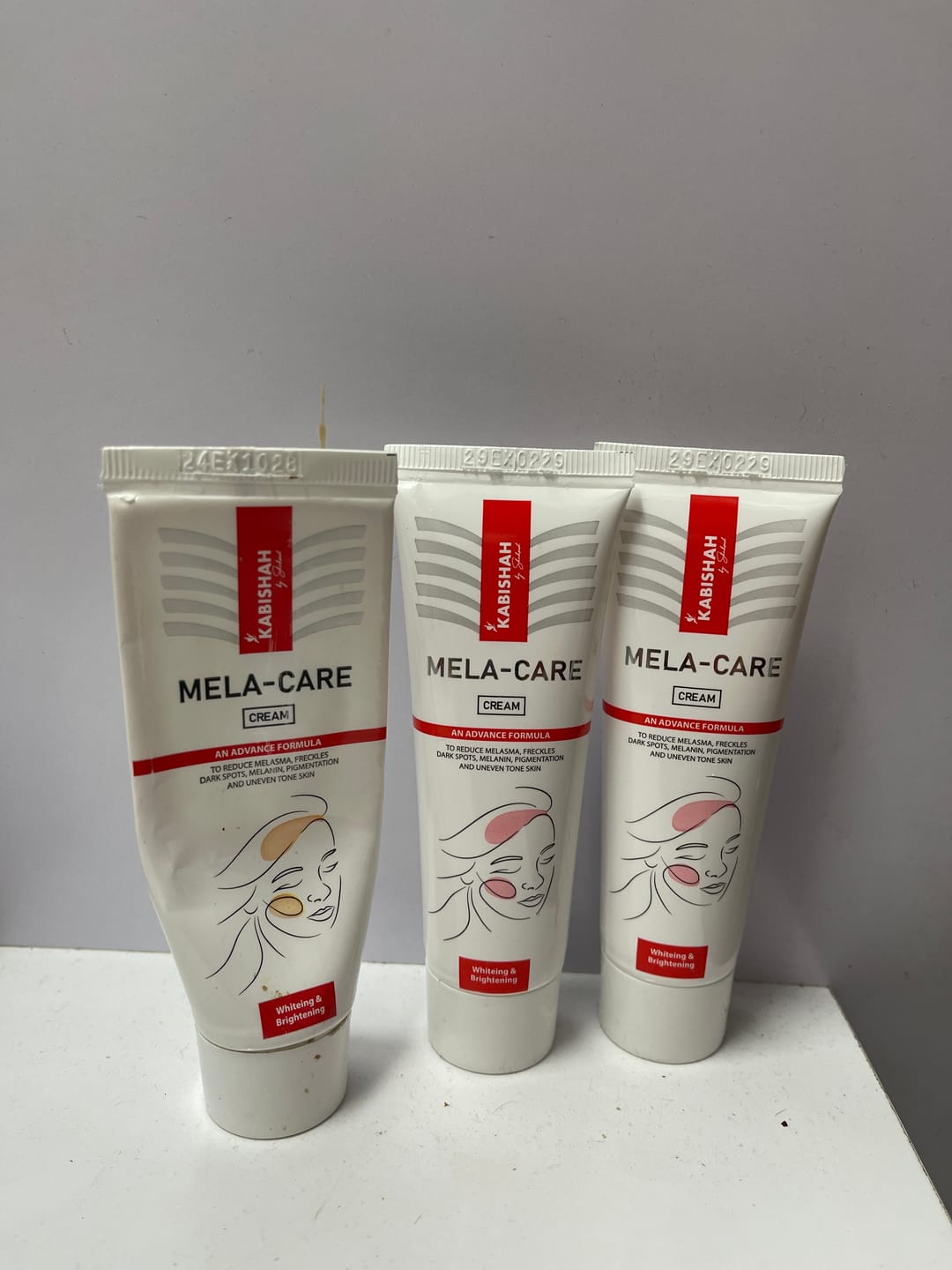 Customer photo review of Mela Care Advanced Brightening Cream Double Pack Bundle