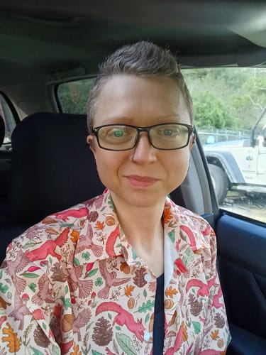 Customer photo review of Fall Squirrel Long Sleeve Button Up Shirt