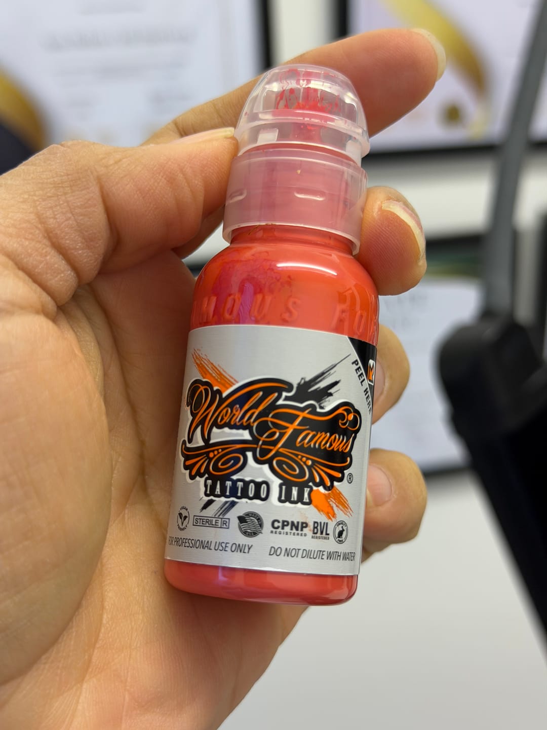 Customer photo review of World Famous Ink - Master Mike Maximus Peach 30ml