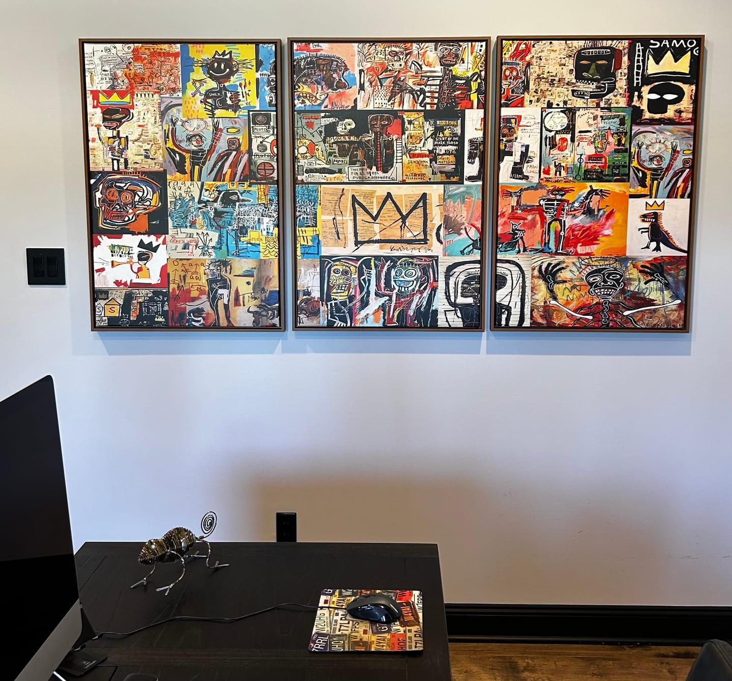Customer photo review of Abstract Art Collage Wall Art Canvas Print – Framed, Ready to Hang, Urban Graffiti Style