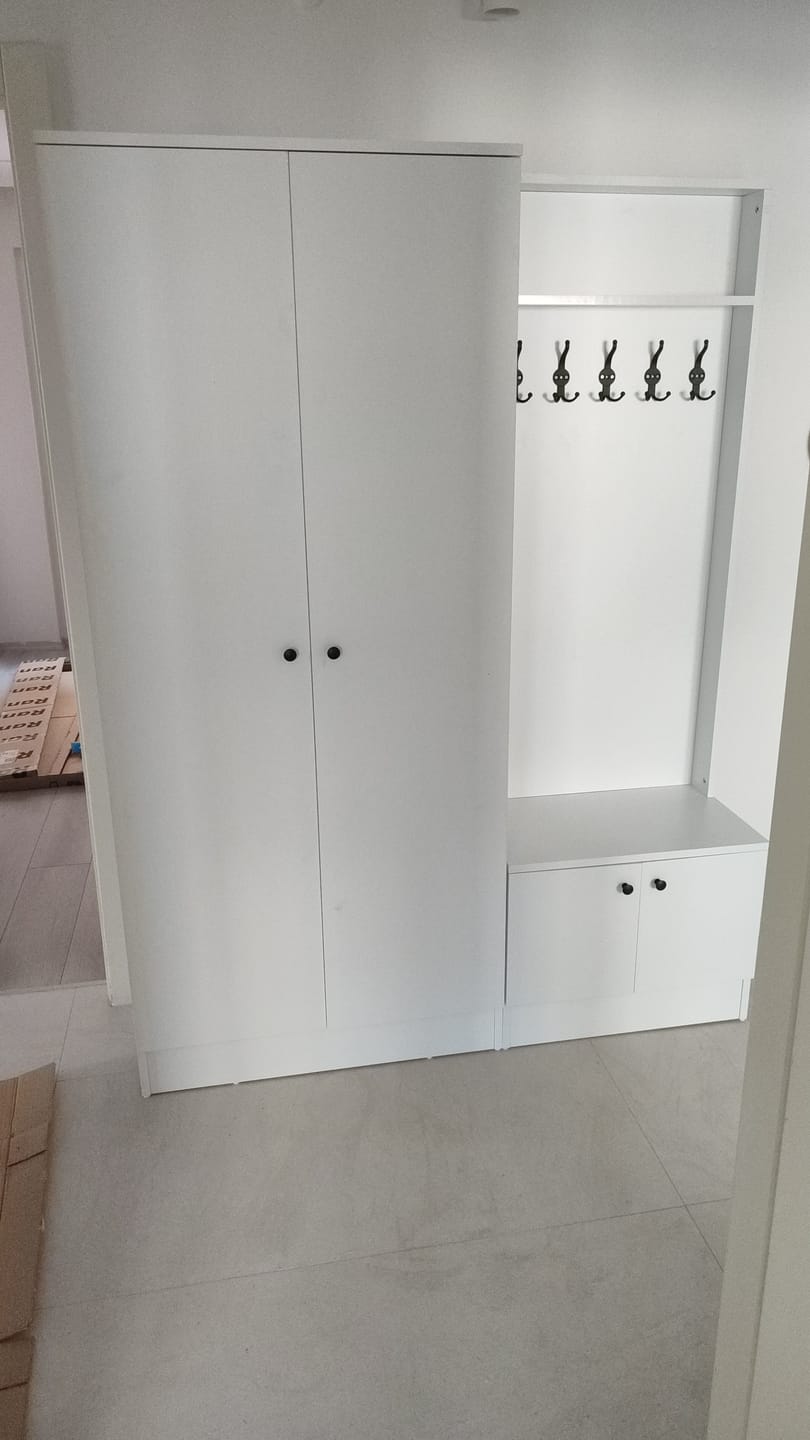 Customer photo review of Rani EA151 Modern Portmanto Raflı Askılı Ayakkabılık Vestiyer Beyaz