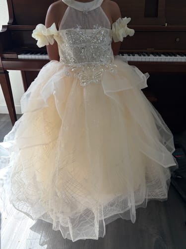 Customer photo review of Girls Pageant Princess Dresses Girls Birthday Dresses Flower Girls Prom Dresses