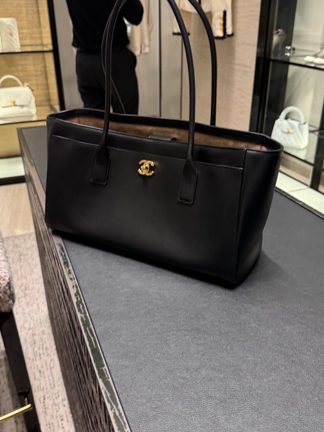 Customer photo review of Chanel 2026 Executive Cerf Tote Bag Black Calfskin