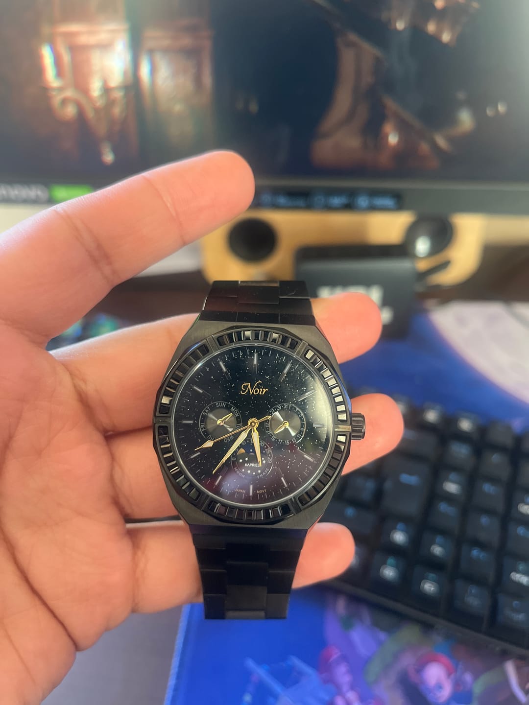 Customer photo review of Kapriel Noir Moon Phase
