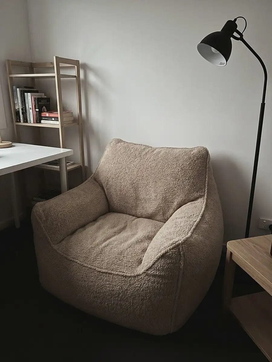 Customer photo review of DODO LOUNGE CHAIR - TEDDY FLEECE BEIGE