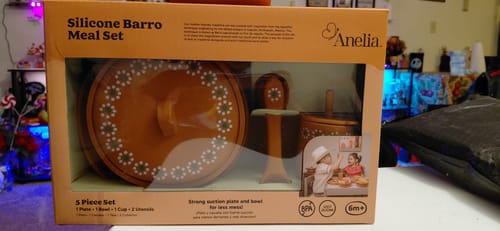Customer photo review of Mexican Clay Plate Baby Mexican Inspired Silicone Barro Meal Set