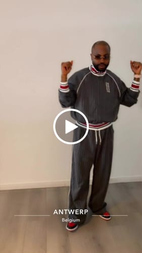 Customer video review of Retro Color-Blocked Striped Stand-Collar Tracksuit