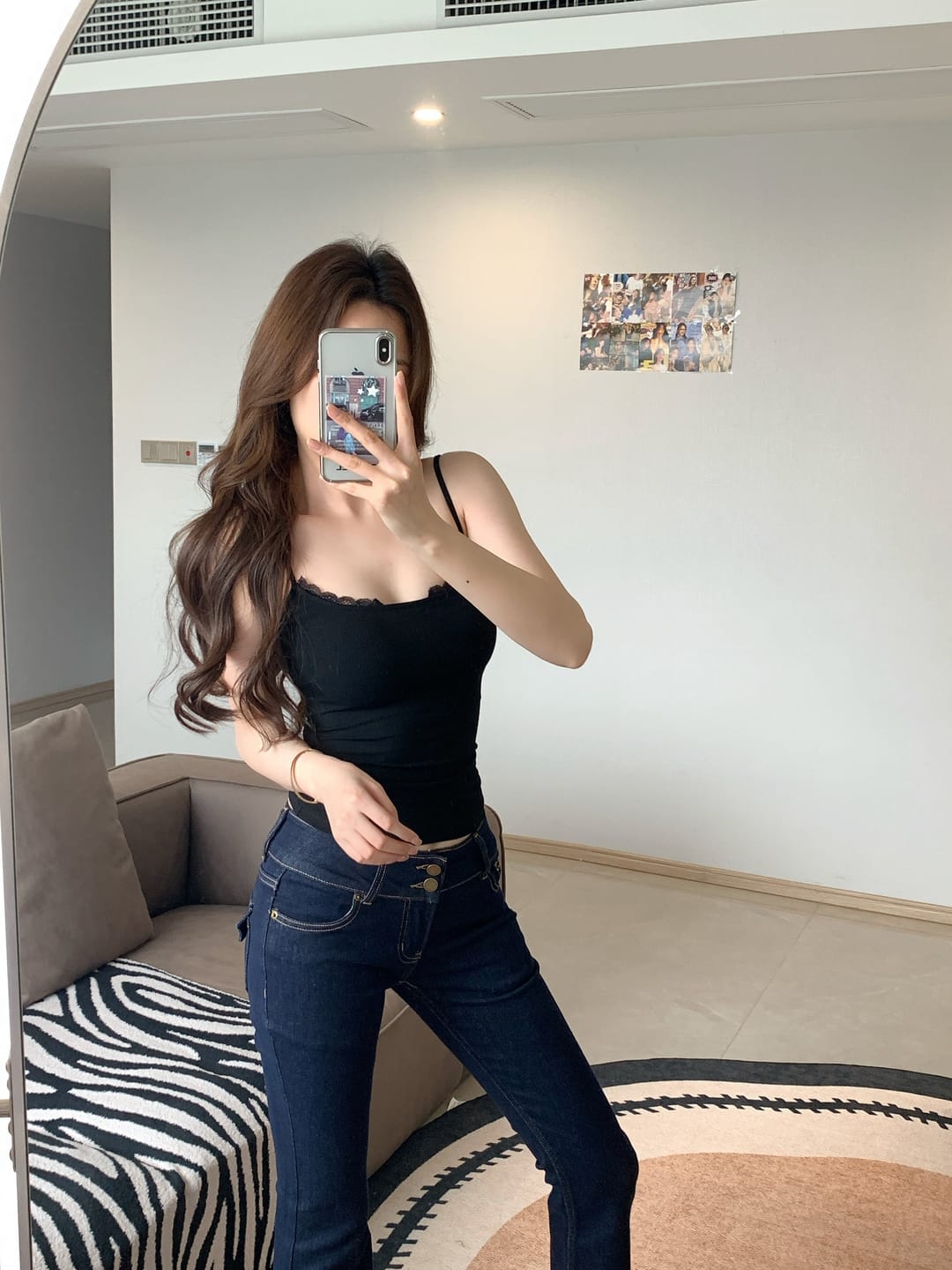 Customer photo review of IAMXIAA Lace Trim Ribbed Cami Top