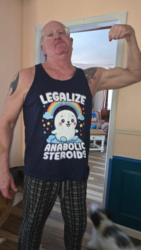 Customer photo review of Legalize Anabolic Steroids Tank Top