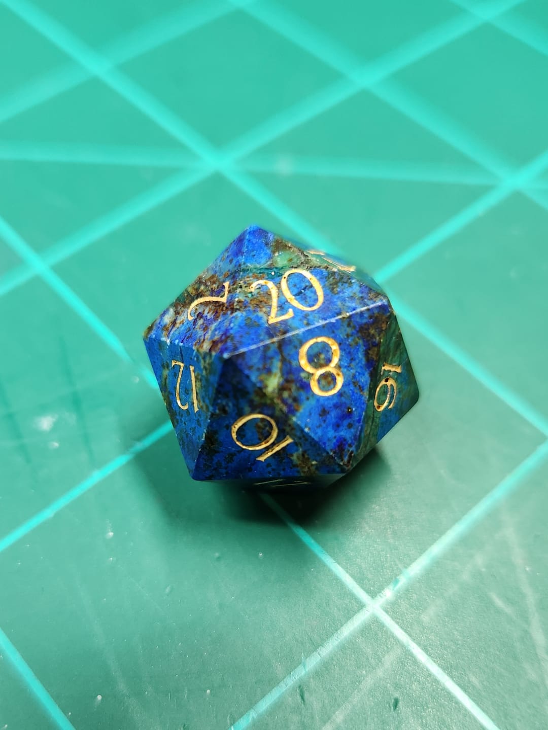 Customer photo review of URWizards D&D Azurite Engraved Dice Set(Limited edition)