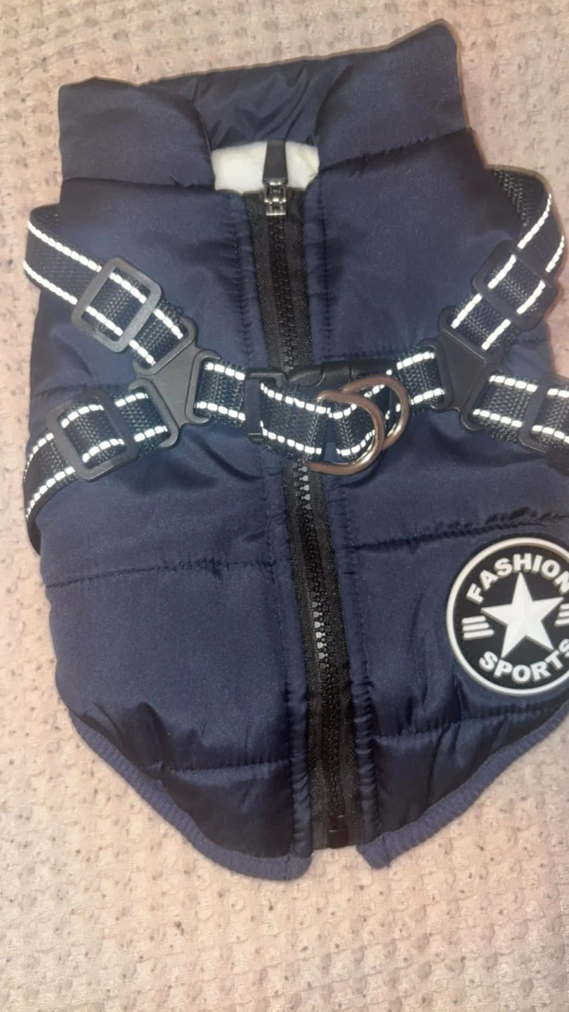 Customer photo review of Waterproof Warm Winter Dog Jacket With Harness | Dog Clothes