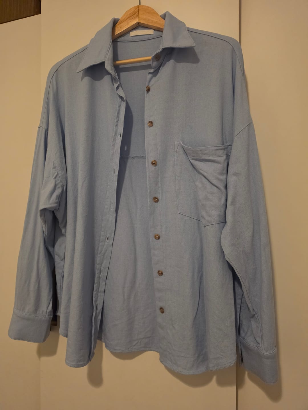 Customer photo review of Camisa Cupuaçu Azul Claro
