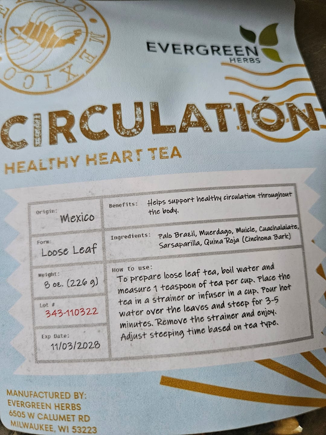 Customer photo review of Circulation Tea - Loose Leaf Tea