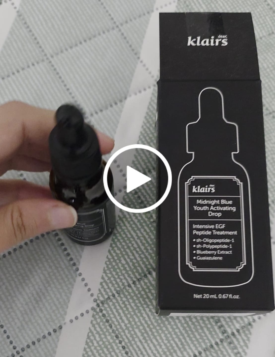 Customer video review of EGF Blue Youth Activating Drop