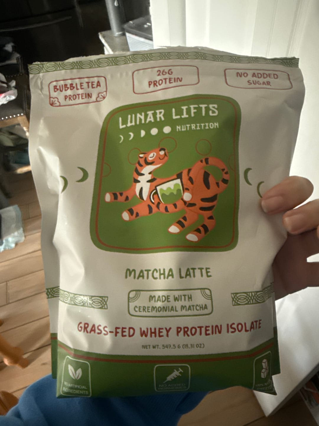 Customer photo review of Matcha Latte Whey Protein