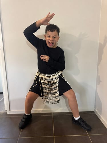 Customer photo review of Full Face Male Maori Kirituhi Temporary Tattoo