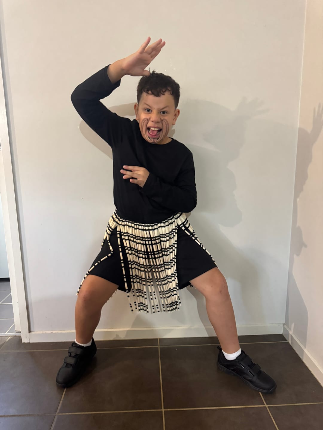 Customer photo review of Full Face Male Maori Kirituhi Temporary Tattoo
