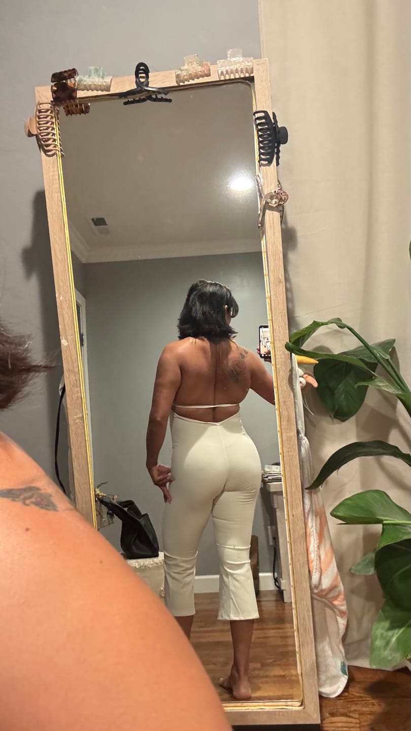 Customer photo review of The Halter Onesie / Cream