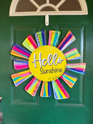 Customer photo review of Color Burst Hello Sunshine Door Hanger