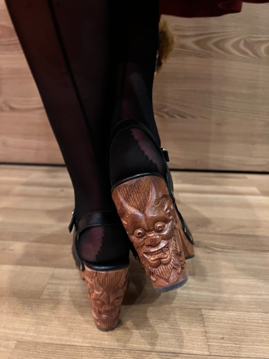 Customer photo review of the Diablo Collection - 3" Wedge in Black Leather and Suede