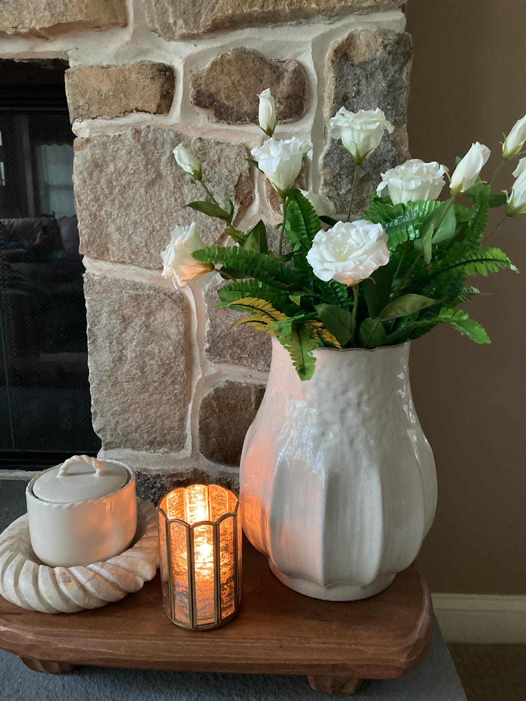 Customer photo review of Brass and Glass Candle Holder