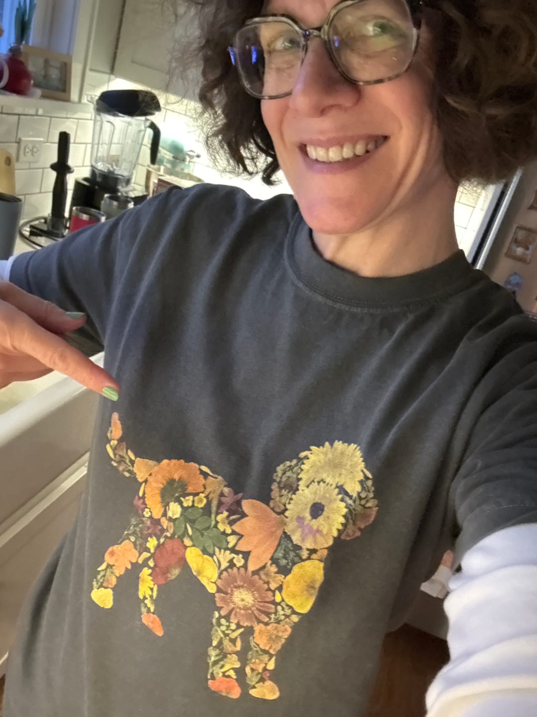 Customer photo review of Wildflower Goldendoodle T-Shirt